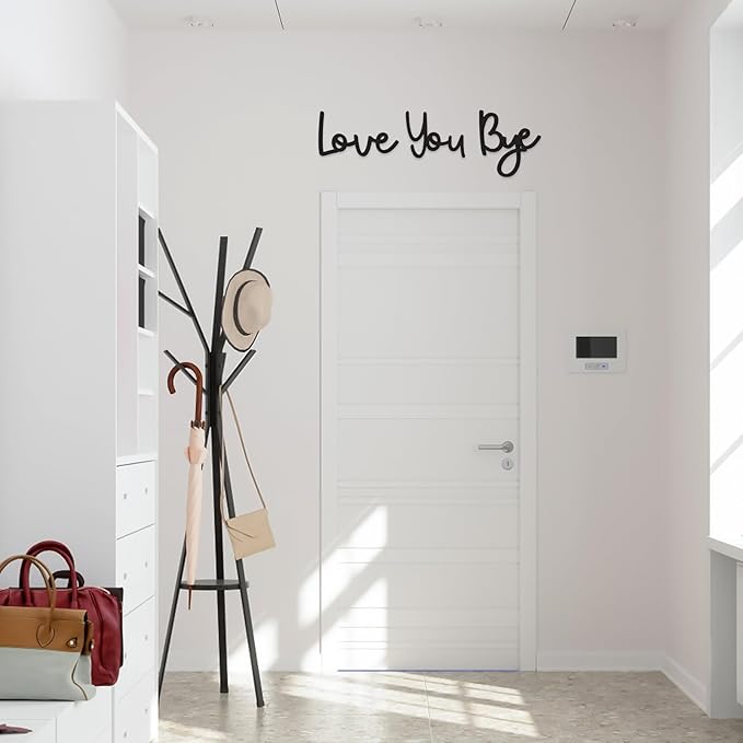 Dripykiaa Wall Decor 31.5" Love You Bye Sign Hanging Hallway Decoration Express Love and Warm for Your Family Lover Wife Husband Hallway Entryway Door Wall Art Boho Decor