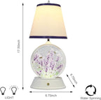 MOMENTS IN TIME Table-top LED Lamp with Glittering Snow Globe Spinning Water Globe with USB Cable, (Battery Operated Optional)