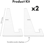 Americanflat Acrylic Easel Stand - 8" Tabletop Easel and Plate Stand - Set of 2 - Lightweight Display Holders for Photos, Cards, Frames, Books, Magazines, Albums - Home or Office Decor