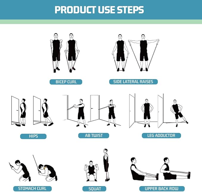 VEICK Resistance Bands, Exercise Bands, Workout Bands, Resistance Bands for Working Out with Handles for Men and Women, Exercising Bands for Fitness Weights Work Out at Home