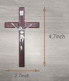 CHENGXIN Catholic Crucifix Wall Cross 3 Pack, Small Wooden Cross with Jesus for Home Decor, 4.7 inches