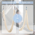 Aerial Silks Yoga Swing Set - 9/11 Yards Aerial Yoga Hammock Kit Anti-Gravity Flying for Fitness, Low/Non Stretch Nylon Tricot Fabric Hardware Included for Dance