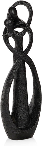 Trycooling Kissing Lovers Statue Abstract Sculpture Resin Statues for Home Decor Modern Home Office Desktop Shelf Bookshelf Decor (Black, Small)