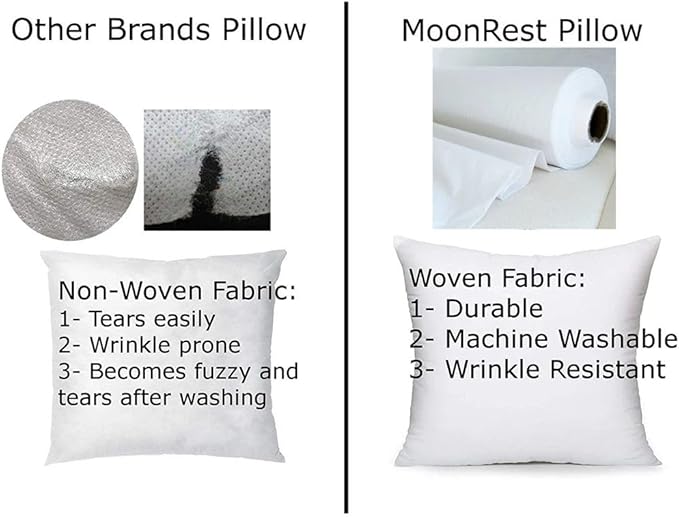 MoonRest® 20x60 Inch Synthetic Down Alternative Rectangle Pillow Insert Form Stuffer for Sofa Shams, Decorative Throw Pillow, Cushion and Bed Pillow Stuffing - Hypoallergenic 20“X 60”