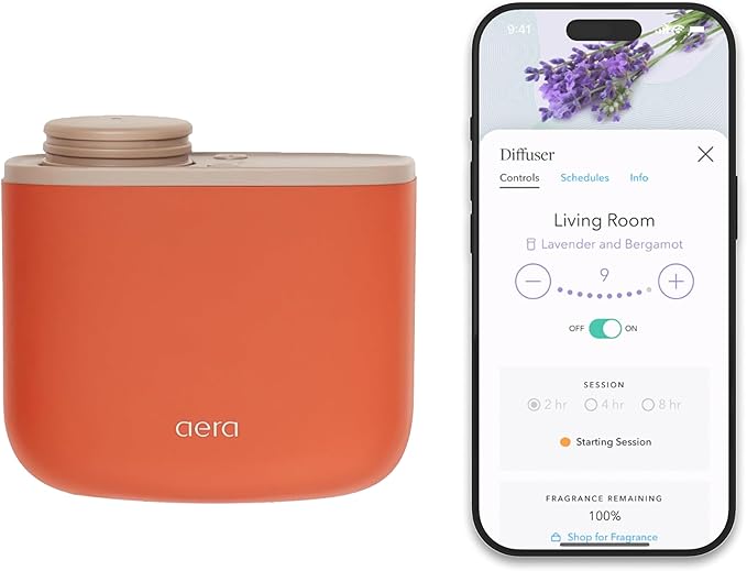 Aera Mini Home Fragrance Diffuser Plug-in: Smart Home App Aroma Control, Essential Oil & Aromatherapy, Hypoallergenic Scent Technology, Family & Pet Safe, Terracotta (Scent Capsules Sold Separately)