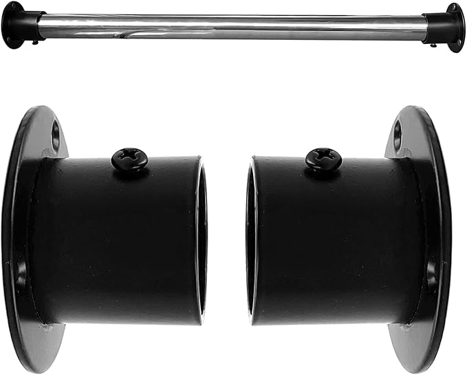Heavy Duty Stainless Steel Closet Rod Brackets 4 Pack for 1-1/4 Pole Use as Sturdy Curtain Rod Brackets Ideal for Home and Kitchen (High Flange)