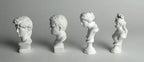 Garwor 4Pcs/Set Classic Mini Greek Bust Resin Sculptures and Statues, Home Décor, Michelangelo Sculpture Figurine, David Venus Agrippa Aphrodite, Mini 2.7” Resin Figure Sculpture Crafts