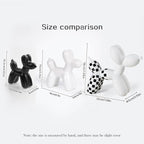 Notakia Large White Cute Ceramics Balloon Dog Statue Crafts Living Room Desktop Decorations,Handmade Modern Small Ceramic Animal Statue Ornament Home Decor Accents