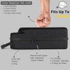 Hard baseball hat case, Hat Carrier Travel Case with Adjustable Shoulder Strap, Hat cap case for 12 Baseball Caps - Perfect for Traveling & At-Home Storage (Black with Grey)