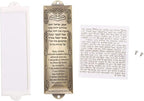 BRTAGG Mezuzah Case with Double Sided Tape, 5.5" Tall, Spanish & Hebrew Scripture, Bronze, Easy Peel and Stick Mezuzah Cover Jewish Gifts (for 4 Inches Scroll)