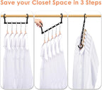 College Dorm Room Essentials, Magic Hangers Space Saving Clothes Hanger, Closet Organizers and Storage for 30 Heavy Clothes, Smart Space Saver Sturdy Plastic Hangers with 360° Rotating Hooks, 6 Pack