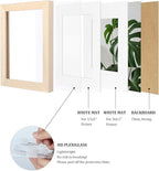 Egofine 4x6 Picture Frames Set of 4, Made of Solid Wood Covered by Plexiglass 3x4.5 and 3.5x5 with Mat or 4x6 without Mat, for Table Top Display and Wall Mounting Photo Frame, Oak Wood