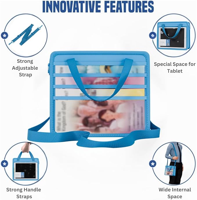 JW Magazine and Tract Holder, JW Field Service Supplies, Jehovah Witness Ministry Supplies, jw.org Accessories Gifts Ideas, Ministry Organizer for Pioneers, Best Life Ever Gifts Pioneer (Light Blue)