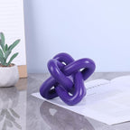 DOVDOV Purple Knot Sculpture, Triple Knot Statue, Purple Home Decor, Perfect for accenting Rustic-Style Coffee Tables, Living Room TV Stands, Dining Tables, and entryway Shelves.