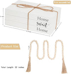 Decorative Books for Home Decor, Wooden Faux Book for Decoration, Farmhouse Stacked Display Books (Home Sweet Home)