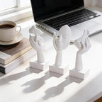 3 Pcs Thinker Small Statue Set - White Art Abstract Home Accent Figurines for Decor Woman Apartment Bookshelf Floating Shelf Coffee Table Office Desk Bathroom Counter Decor (3 Pcs White, 6")