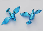 Plating Flying Bird Big Size Decorative Hanging Ornaments for Ceiling Light Kindergarten Shopping Mall Wedding Company (10, Blue)