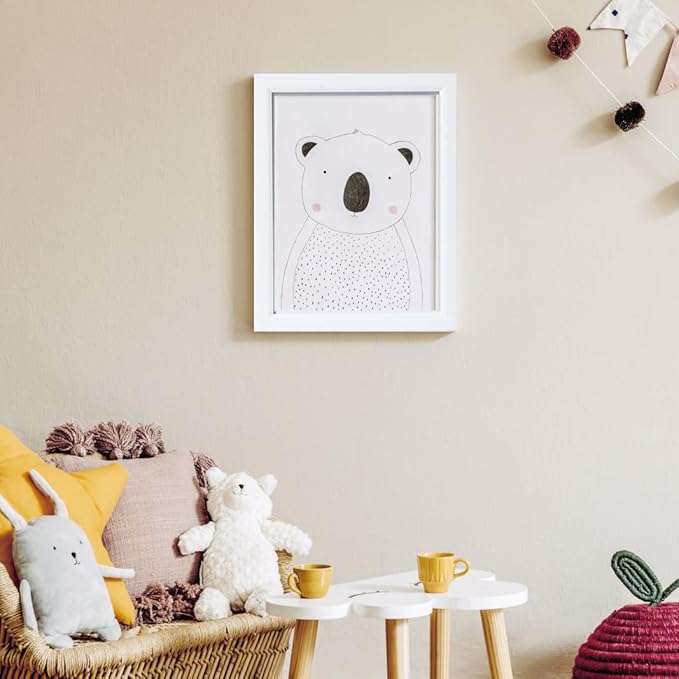 13x19 Picture Frame White, 13x19 Art Frame Matted to 11x17,Poster Frame Wooden, 13 by 19 Photo Frame for Wall Mounting, Wall Gallery Frame for Home Decor Gifts