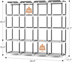 VTRIN Portable Closet for Hanging Clothes 67 Inch Wide Large Capacity Portable Wardrobe Closet with Cover, 4 Storage Shelves and 4 Hanging Rod Sturdy Free Standing Closet for Bedroom, Printing