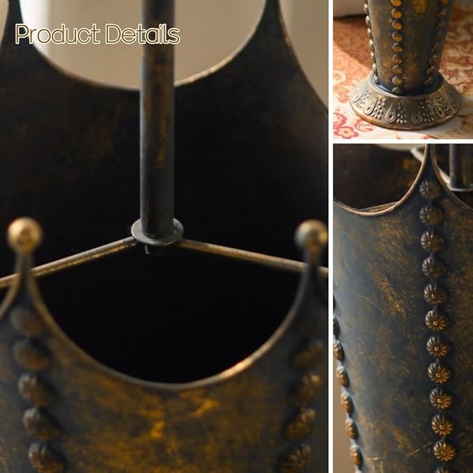 Vintage Metal Umbrella Holder, Creative Umbrella Shape Home Decor, Retro Freestanding Cane Holder, Multifunctional Umbrella Stand for Home or Commercial