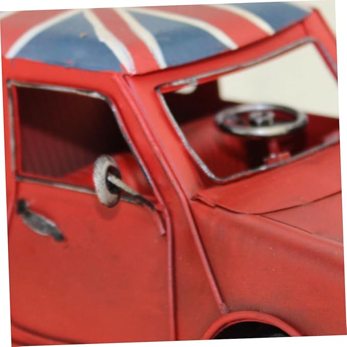 SOLUSTRE Vintage Model Retro Table Decoration Red for Unique Wrought Vehicle Ornament for Collectors and Desk Accessories