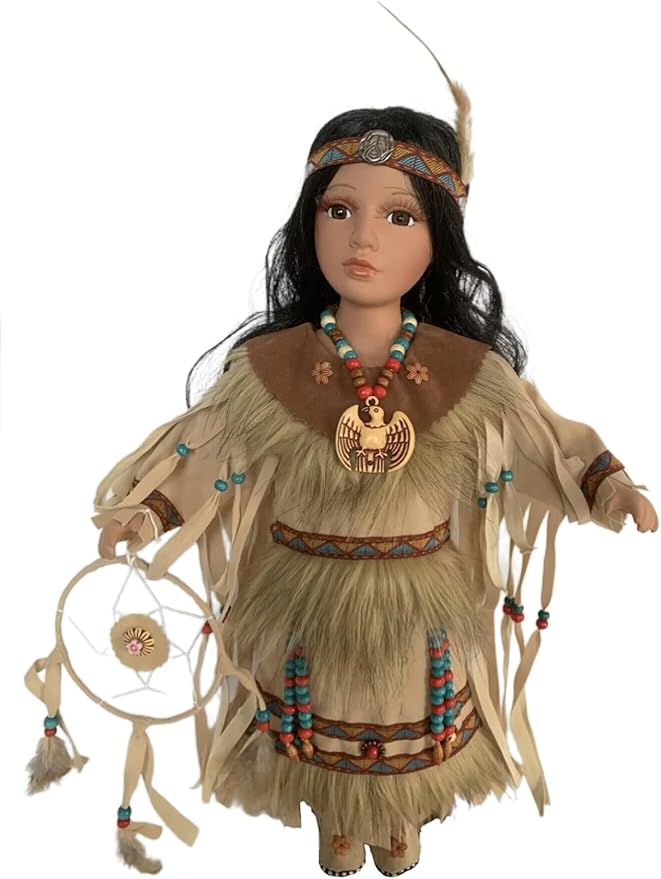 KINNEX COLLECTIONS SINCE 1997 16" Collectible Native American Indian Porcelain Doll (Alameda) D16670