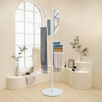 Freestanding Scarf Holder Stand,Spiral Scarf Display Rack,Holder Hijab Stand,Commercial Hijab Organizer,Scarves Rack,Metal Scarf Racks,Hijab Organizer,Belt Pants Hanger For Clothing Store Home (White)