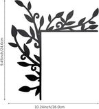 Urbraneco Floral Window and Door Corner Accent Leaf Corner Topper Decor Metal Hanging Decor for Door Corner