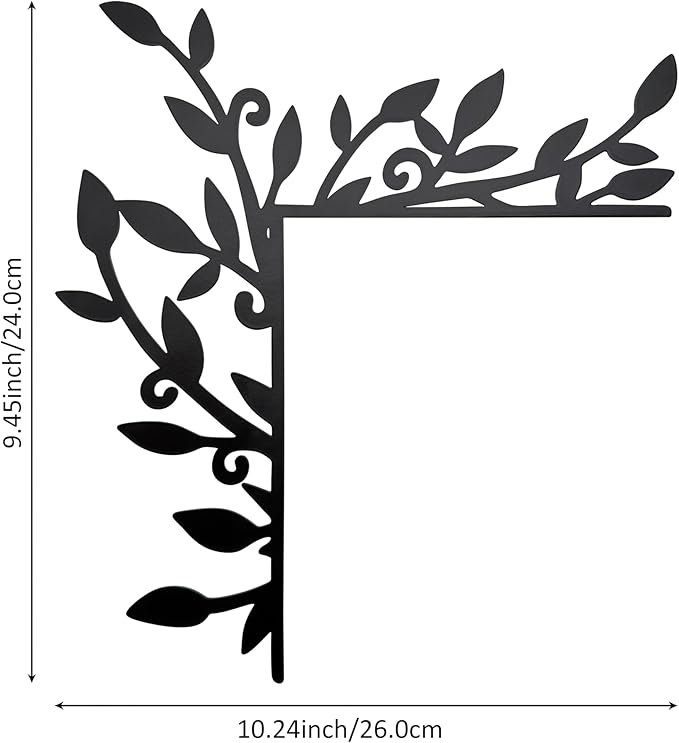 Urbraneco Floral Window and Door Corner Accent Leaf Corner Topper Decor Metal Hanging Decor for Door Corner