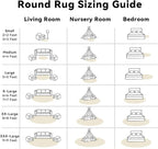 OLANLY Ivory Round Rugs for Bedroom - Machine Washable, 6 ft Circle Area Rugs for Living Room, Soft and Fluffy Shaggy Carpet for Teen Girls and Boys, Nursery Rooms, Dorms, Home Decor Aesthetic