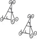 Huji Sturdy Iron Display Stand Holder for Home Kitchen Decoration Platters, Pictures, Frames and Books. (2, 9")