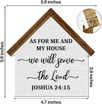 Bible Verse Decor, As for Me and My House We Will Serve The Lord House Shaped Wood Block Sign, Christian Home Room Decor for Desk Table Shelf