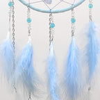 Blue Butterflies Dream Catcher Handmade Colorful Feather Dream Catchers Wall Decoration for Girls Kids ，Beautiful Wall Art. Great Decoration for Bedroom,Baby Tent,Sitting Room,Balcony,Party.