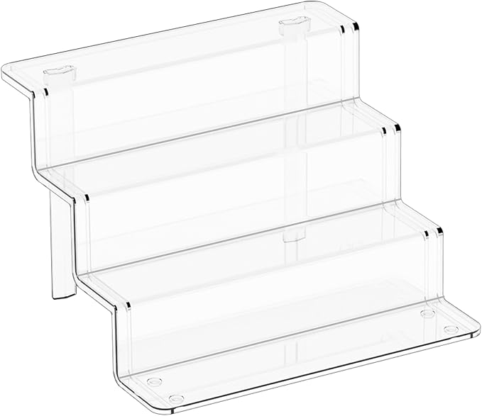 Yieach 4 Tier Clear Riser Display Stand - Tool-Free Assembly - 9 Inch Figure Display,Perfume Stand Organizer and Cologne Shelf,Small Acrylic Stands for Fragrance,Figure,Car,Collectibles and Funko Pop