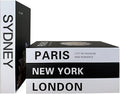 PROBENEX Urban Large 4 PCS Faux Decorative Books | Not Real Books, Cardboard Foldable Display Props | NYC London Paris Sydney City Theme Book Set | Modern Minimalist Coffee Table Decor