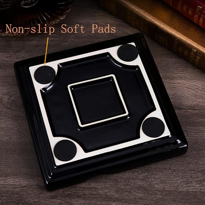 Cigar Ashtray Large Ceramic Cigarettes Ash Tray Black Cigars Ashtrays for Men travel, Indoor, Outdoor, Patio, Home, Office, Gift