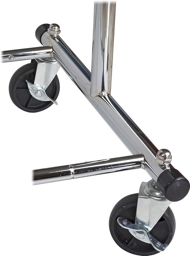 HOME IT Clothes Rack for Hanging Clothes - Heavy Duty Commercial Grade Chrome for Clothing, Garment Rack Adjustable, Collapsible, Expandable Clothing Rack, 200 LBS Capacity