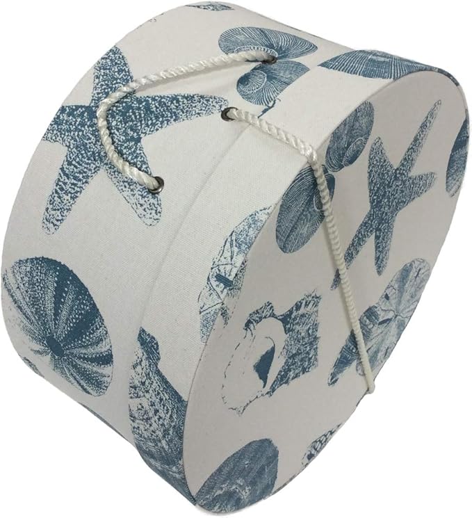 Sarah's Hat Boxes Classic Shells Hat Box – 14.75" x 7.5" (Dia. x Ht.) Handmade in USA – Odorless Non-Toxic Adhesive, Cording Handle – Premium Storage for Hats & Accessories