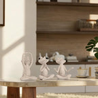 Suoedd Sandstone Frog Figurines Yoga Decor Set of 3 –Frog Yoga Statues for Modern Living Room Table Office Bookshelf Shelves Home Sculptures Decor