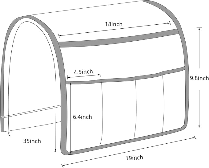 Non-slip Couch Organizer Armchair Caddy, Oxford TV Remote Control Holder Bedside Caddy with 5 Pockets for Key Glasses Phone Magazine Holders.