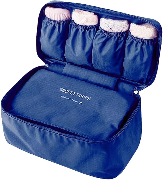 vanki 1 pc Portable Travel Drawer Dividers Closet Organizers Bra Underwear Storage Bag,Navy Blue