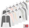 MsKitchen12Pack Short Garment Bags (24x32") - Dustproof Covers for Kids Clothes - Durable PEVA Storage Bags with Sturdy Zipper for Dance Costumes, Tops & Folded Pants (Translucent)