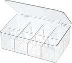 Clear Tea Bag Organizer, Dresser Organizers Drawer Organzier Storage Container with Removable Dividers, Plastic Storage Bin with Lid, Organizer for Scarves Ties Bras