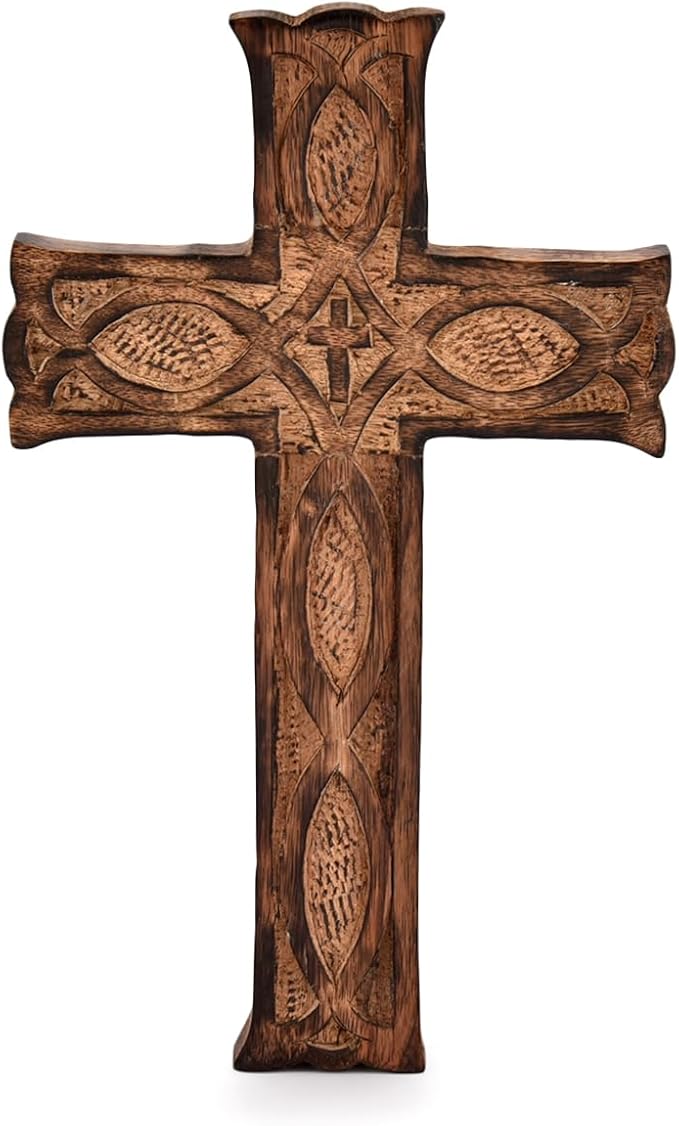 NIRMAN Handmade Wooden Wall Cross Church Home Room Décor