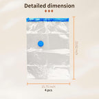 4 Pack Vacuum Storage Bags, Space Saver Bag Vacuum Seal Bags for Clothing Travel Moving Blankets Pillows Storage and Organization.（40 x 60CM）