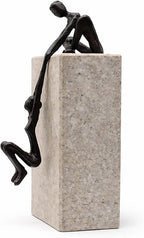 Industrial Abstract Cast Iron Art Sculpture Couple - Man Lifting Woman from Ledge - Modern Love Gift for Couples Cast Iron Shelf Decor for Home, Farmhouse, Bedroom, Living Room