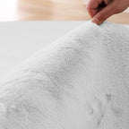 Grey Faux Rabbit Washable Furry Fur Area Rugs for Living Room Bedroom Gray Fluffy Sheepskin Rug Nursery Decor 4x6 Area Rug