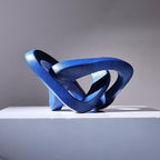 LCCCK Infinity Knot Sculpture Blue Knot Decor Object, Abstract Knick Knacks Coffee Table Modern Statue, Navy Blue Sculpture for Home Living Room Table Ornaments and TV Stand Bookshelf Decorative