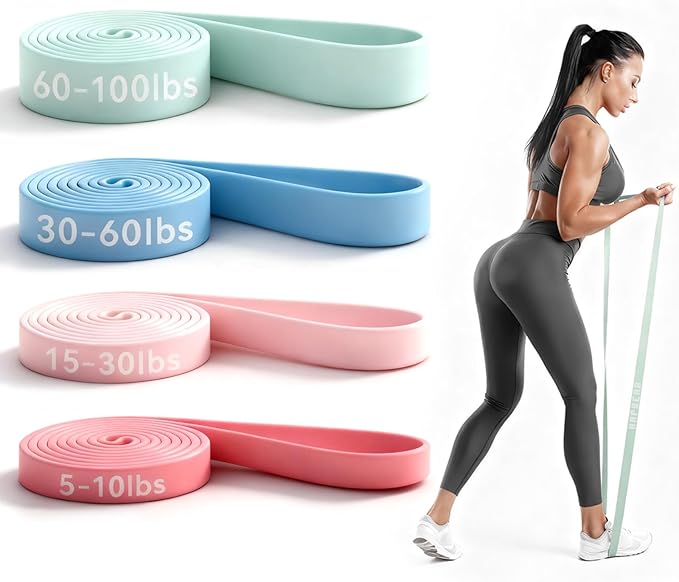 HAPBEAR Pull Up Assistance Bands - Pull Up Bands - Resistance Bands - Exercise Bands Resistance Bands Set of 5 - Workout Bands for Working Out, Stretching, Muscle Training
