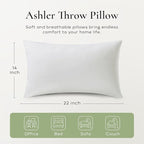 Ashler Throw Pillow Inserts- 14x22 Pillow Inserts with Air Layer, Premium Bed and Couch Pillows - Indoor Decorative Throw Pillow, Lumbar Cushion Sham Stuffer, Pack of 4, White